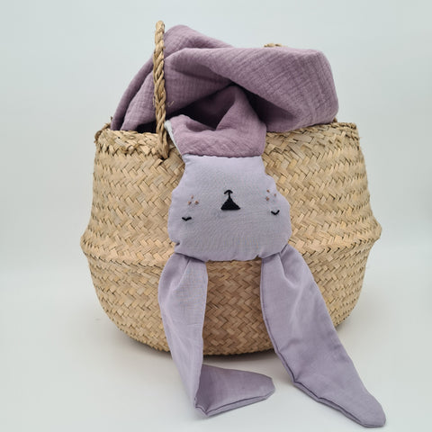 Rabbit head blanket-lilac Small