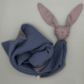 Blanket rabbit head-purple blue / gray Medium
