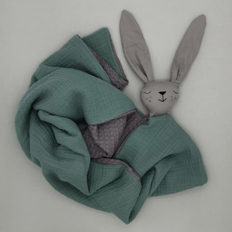 Sage Green Medium Rabbit Head Blanket