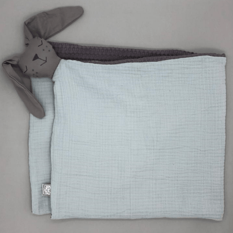 Rabbit head blanket-mint / Gray Medium