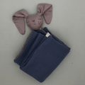 Blanket rabbit head-purple blue / gray Medium
