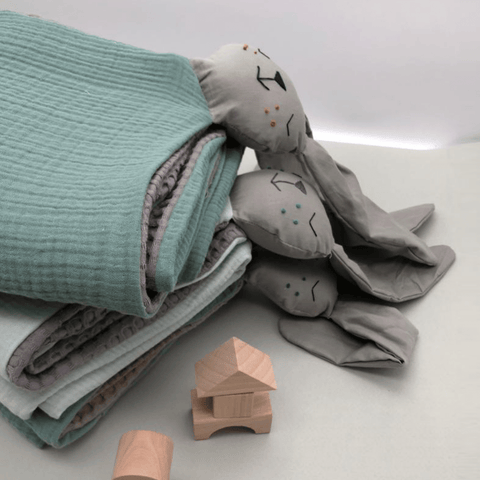 Sage Green Medium Rabbit Head Blanket