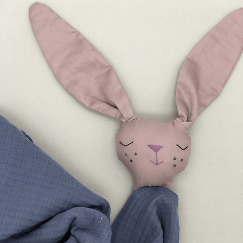 שמיכה ראש ארנבת-סגול כחול / אפור Medium