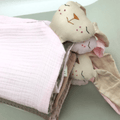 Bunny head blanket - baby pink Medium