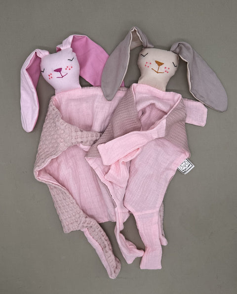 My blankets - tie / pink bunny