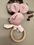 Pink doll head rattle